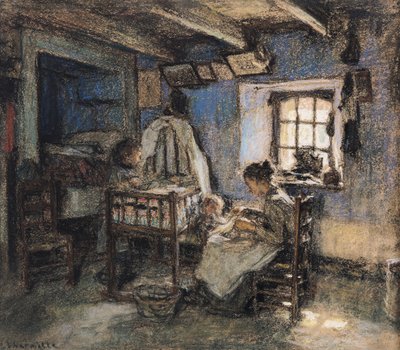 Domestic Interior, Wissant, 1913 by Leon Augustin Lhermitte